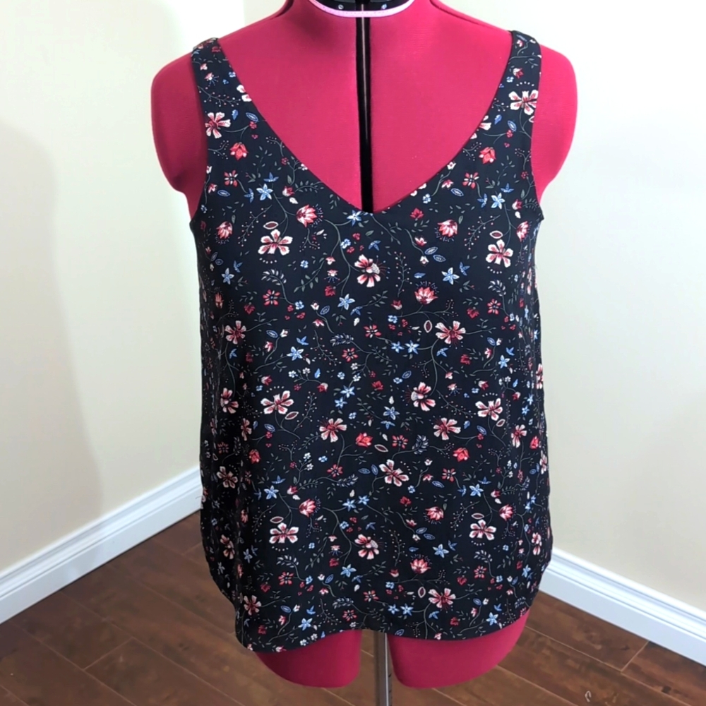 Black multicolored Floral Sleeveless Camisole - Picture 1 of 7